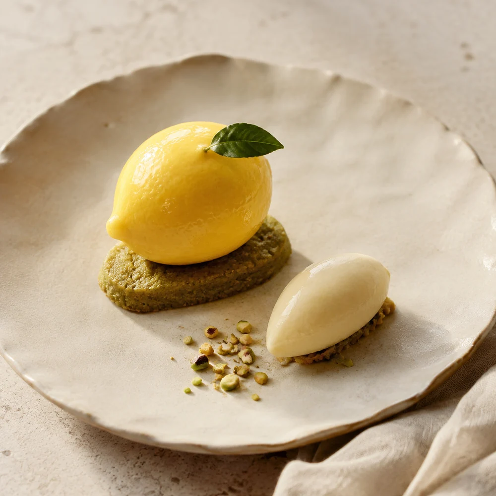 Dessert al limone con crumble alle mandorle